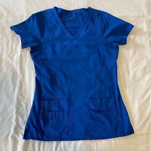 Activate by Med Couture Royal Blue Scrub Top Size Small